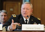 Army Gen. Frank Grass, chief of the National Guard Bureau, testifies at a hearing on the posture of the National Guard and Reserve before the Senate Appropriations Committee Subcommittee on Defense, Washington, D.C. April 29, 2015. (U.S. Army National Guard photo by Staff Sgt. Michelle Gonzalez) (Released)