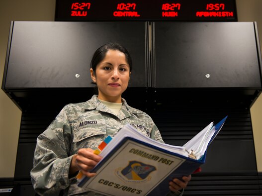 Master Sgt. Elaine Alonzo, 919th Special Operations Wing command post, was selected as Air Force Reserve Command’s Command and Control Senior Non-commissioned Officer of the Year for 2014.   (U.S. Air Force photo/Tech. Sgt. Jasmin Taylor)