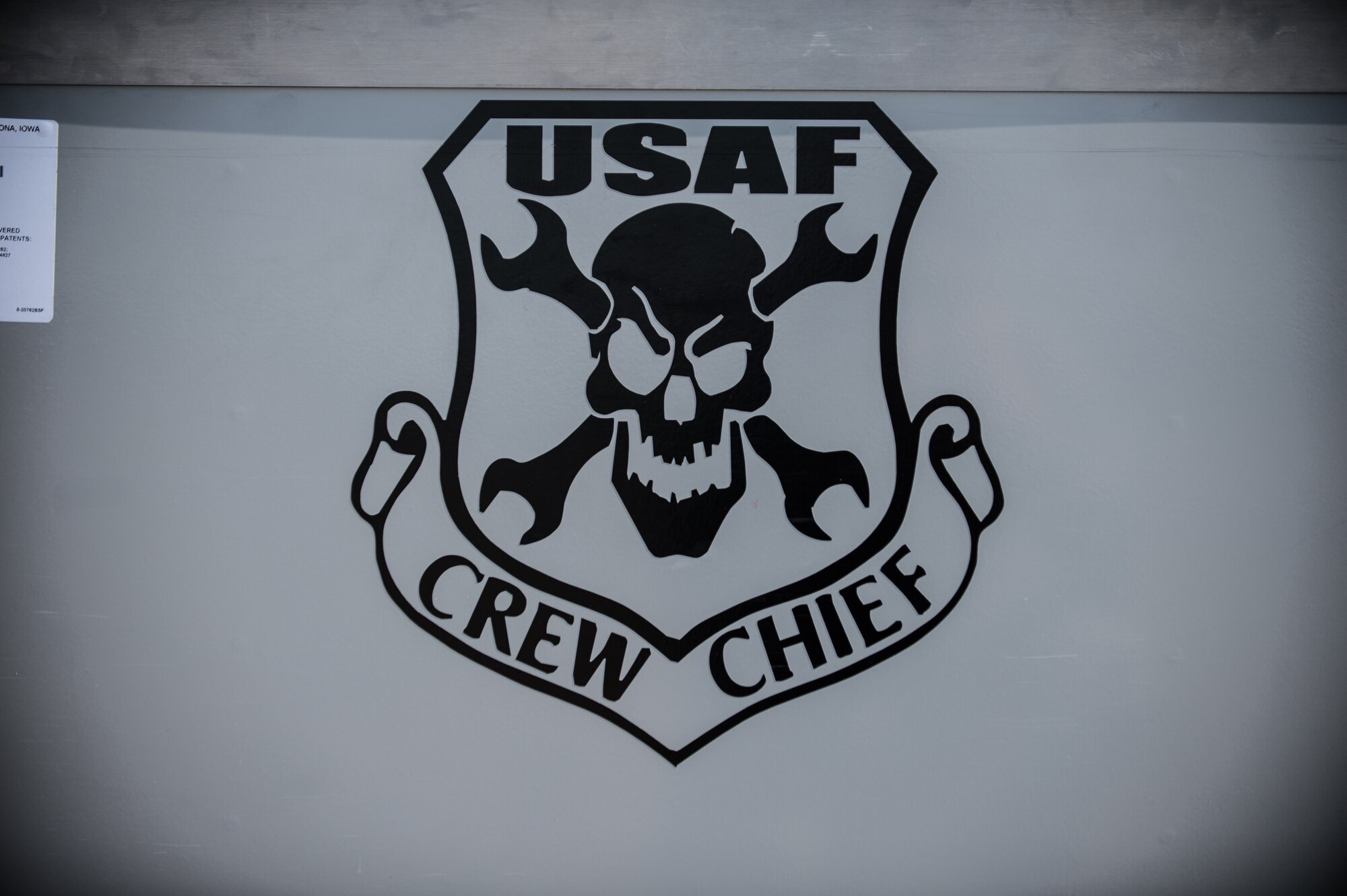 A sticker adorns the outside of U.S. Air Force Senior Airman Michelle Park’s tool box April 27, 2015, at Eielson Air Force Base, Alaska. Park is a 354th Aircraft Maintenance Squadron assistant dedicated crew chief who makes sure her assigned jet is ready to fly at a moments notice. (U.S. Air Force photo by Staff Sgt. Shawn Nickel/Released)
