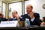 Air Force Gen. Craig McKinley, chief of the National Guard Bureau, testifies before an armed services subcommittee on the benefits of the Guard as an operational force on Capitol Hill in Washington, July 27, 2011. He stressed the necessity that funding continues to exist for the Reserve Components to remain a continued and valuable asset to the Department of Defense and the nation.