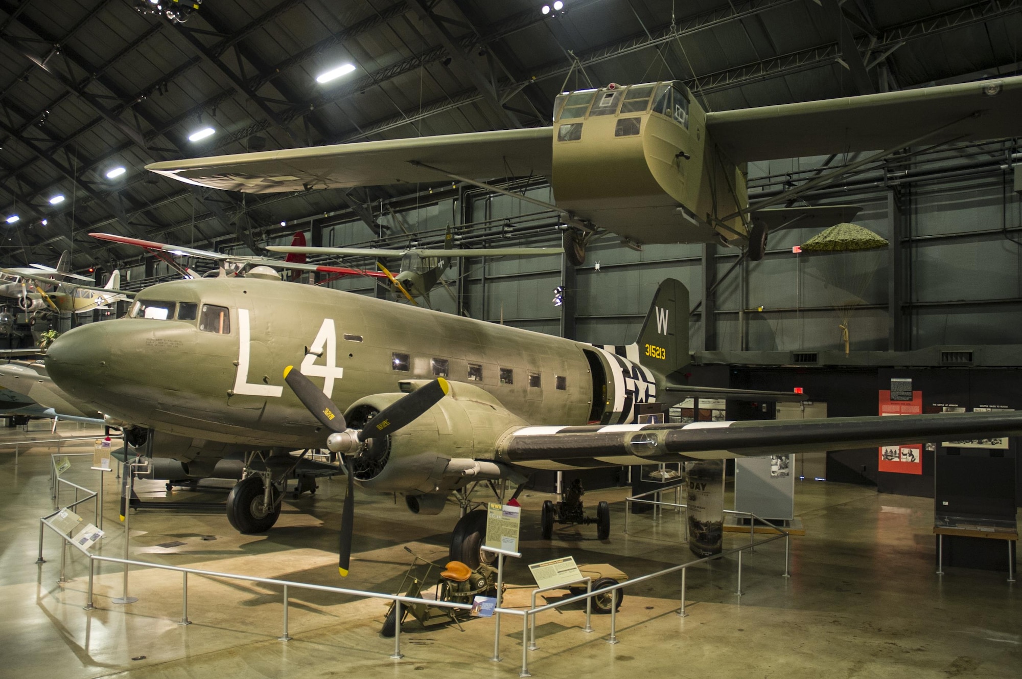 DAYTON, Ohio -- Douglas C-47D and Waco CG-4A in the World War II Gallery of the National Museum of the United States Air Force. (U.S. Air Force photo)