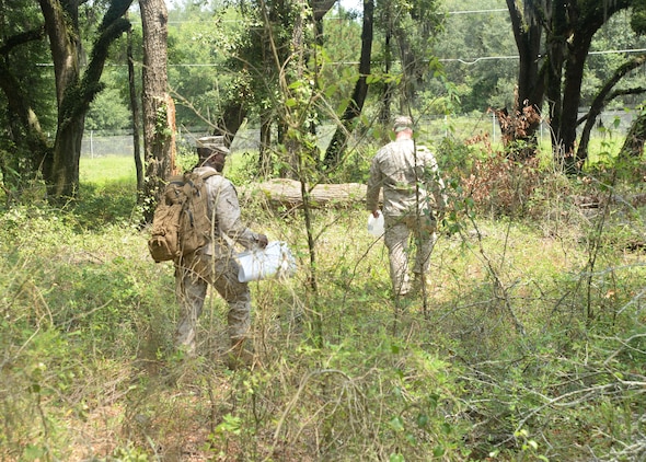 Marines taking the Corporal’s Course at Marine Corps Logistics Base Albany take to the woods with their teams, maps and compasses in search of destinations and locations during the land navigation component of the course. Active-duty and reservist corporals participated in other leadership training activities, which were held at the installation, recently.