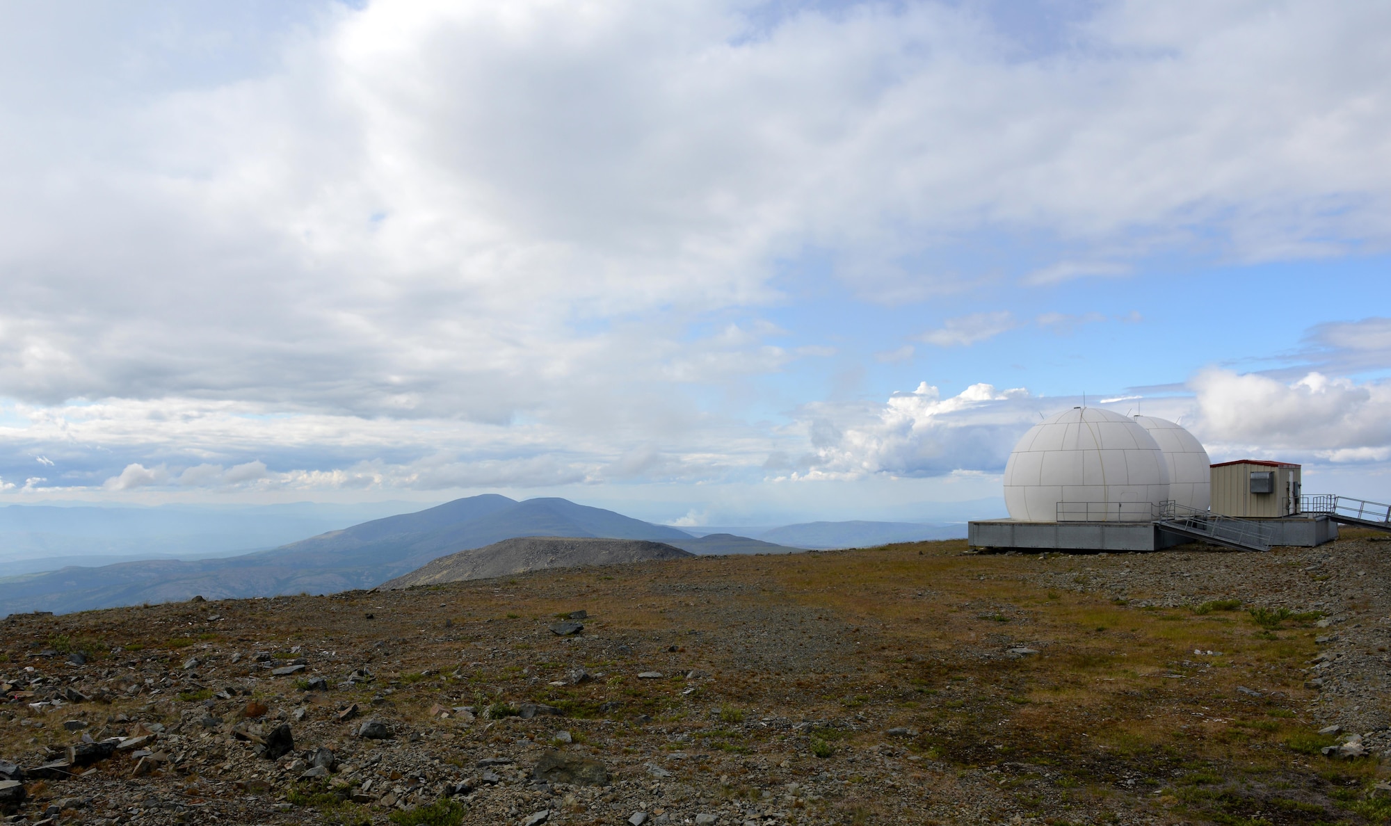 The Indian Mountain long-range radar site is one of many sites with a mission is to track aircraft in Alaska's airspace and along Alaska's borders for unauthorized aircraft. The sites aid in the ongoing defense of U.S. airspace. (U.S. Air Force photo/Airman 1st Class Kyle Johnson)