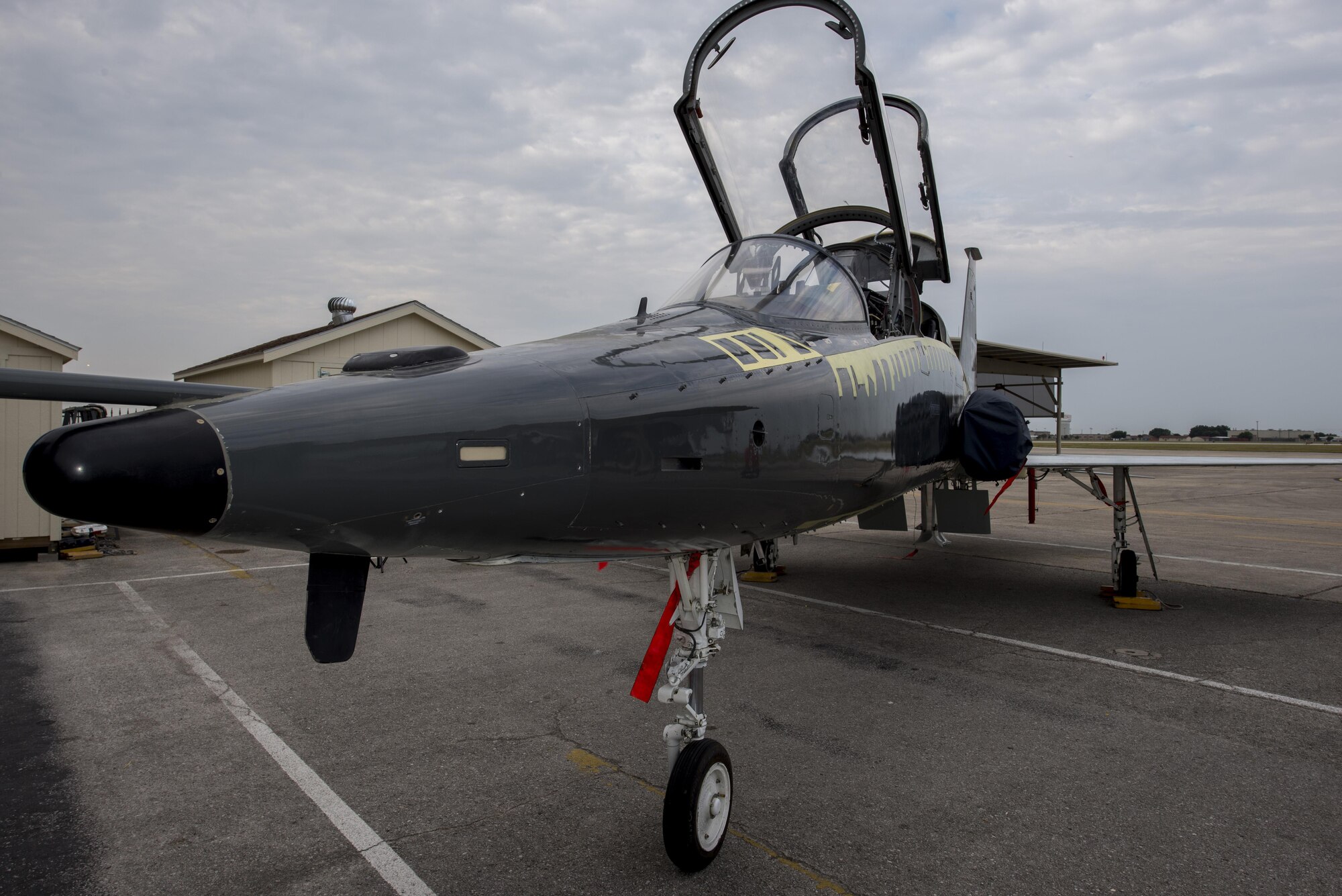 The first completed T-38 Talon from the PACER Classic III structural-modification program is unveiled July 31, 2015, at Joint Base San Antonio-Randolph, Texas. Pacer Classic III (PC III) represents the largest single structural modification ever undertaken on the T-38 aircraft and will extend the service life of the modified aircraft by 15-20 years. (U.S. Air Force photo by Airman 1st Class Stormy Archer)