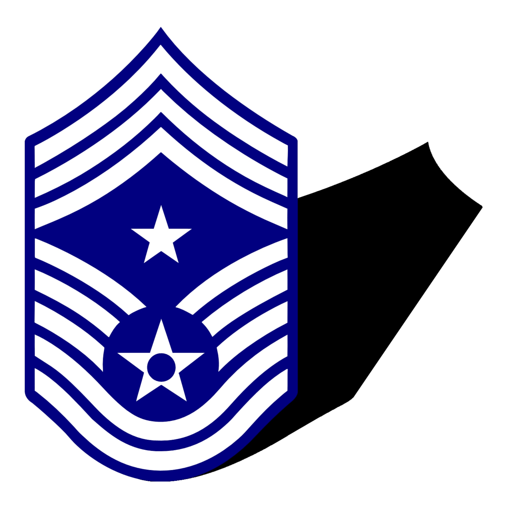 Chief master sergeant insignia casting a shadow. (U.S. Air Force graphic by Senior Airman Jason Wiese)
