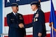 U.S. Air Force Maj. Gen. Mark Kelly, left, 9th Air Force commander, shakes hands with Maj. Gen. H. D. Polumbo Jr. after the change of command ceremony at Shaw Air Force Base, S.C., July 31, 2015. Kelly assumed command from Polumbo, who retired after a 34-year Air Force career. (U.S. Air Force photo by Senior Airman Diana Cossaboom/Released) 