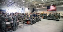 Airmen toast during the 341st Missile Wing Combat Dining Out July 31, 2015, at Malmstrom Air Force Base, Mont. Toasts are proposed to pay tribute to values and are a mixture of traditional and more imaginative presentations. (U.S. Air Force photo/Airman 1st Class Magen M. Reeves)