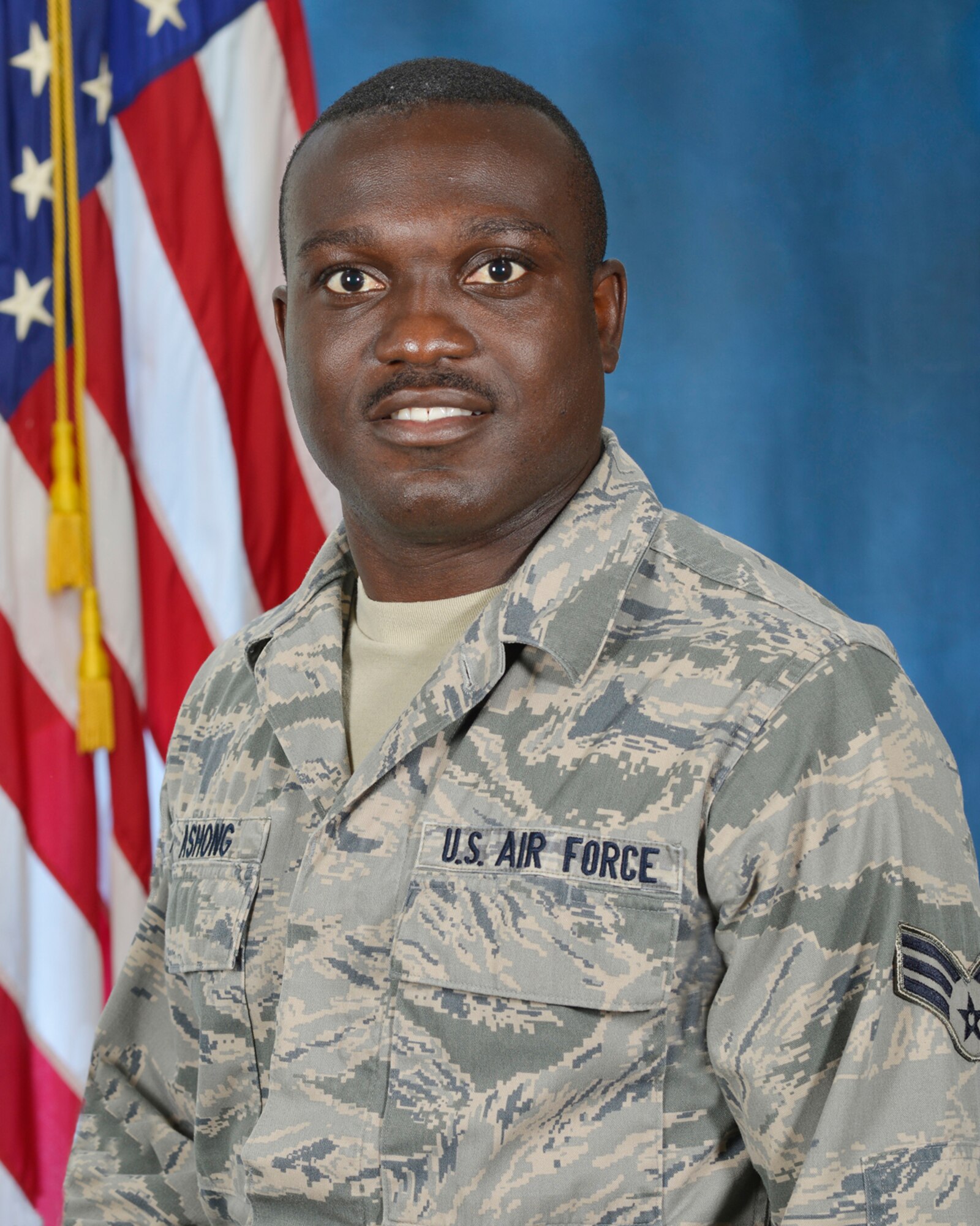 Senior Airman Lloyd N. Ashong, 143rd Civil Engineer Squadron, Quonset Point Air National Guard Station, R.I., was awarded the Academic Achievement Award during the Airman Leadership School graduation ceremony at the Minuteman Commons July 31. This award is presented to the top student who achieves the highest summative scores throughout the class and who displays all characteristics of an effective leader and fostered teamwork within the training environment. (U.S. Air Force photo by Linda LaBonte Britt)