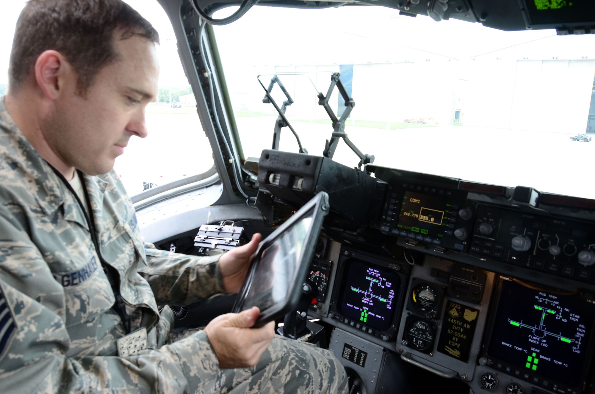 WRIGHT-PATTERSON AIR FORCE BASE, Ohio - Master Sgt. Brock Felgenhauer, 445th Aircraft Maintenance Squadron Avionics Shop Chief, is the 445th Airlift Wing August Spotlight Performer. (U.S. Air Force photo/Senior Airman Joel McCullough)