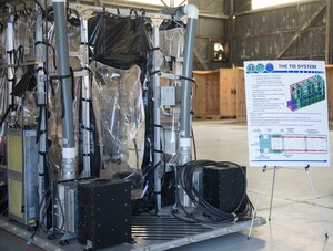 The Transport Isolation System was described to Brig. Gen. Kory Cornum, the surgeon general for Air Mobility Command, on July, 30, 2015 in building 575 on the flight line at Joint Base Charleston, S.C.  The TIS is an asset the Department of Defense uses to safely transport patients with highly contagious diseases such as Severe Acute Respiratory Syndrome or the Ebola Virus. (U.S. Air Force photo/ Thomas T. Charlton)