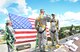 Tech. Sgt. Scott Fillar, right, salutes 1st Lt. Pete Moran on an under-construction roof Aug. 1, 2015 at the Pittsburgh International Airport Air Reserve Station, Pa. Fillar, a heating ventilation air conditioning and refrigeration foreman with the 911th Civil Engineer Squadron, reenlisted for three years. (U.S. Air Force photo by Staff Sgt. Justyne Obeldobel)