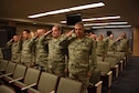 Members of the 911th Operations Support Squadron render their first salute to their new squadron commander in an assumption of command ceremony at the Pittsburgh International Airport Air Reserve Station, August 1, 2015. Lt. Col. Jennifer Fitch, 911th OSS commander, assumed command of the squadron during the August unit training assembly. (U.S. Air Force photo by Senior Airman Marjorie A. Bowlden)