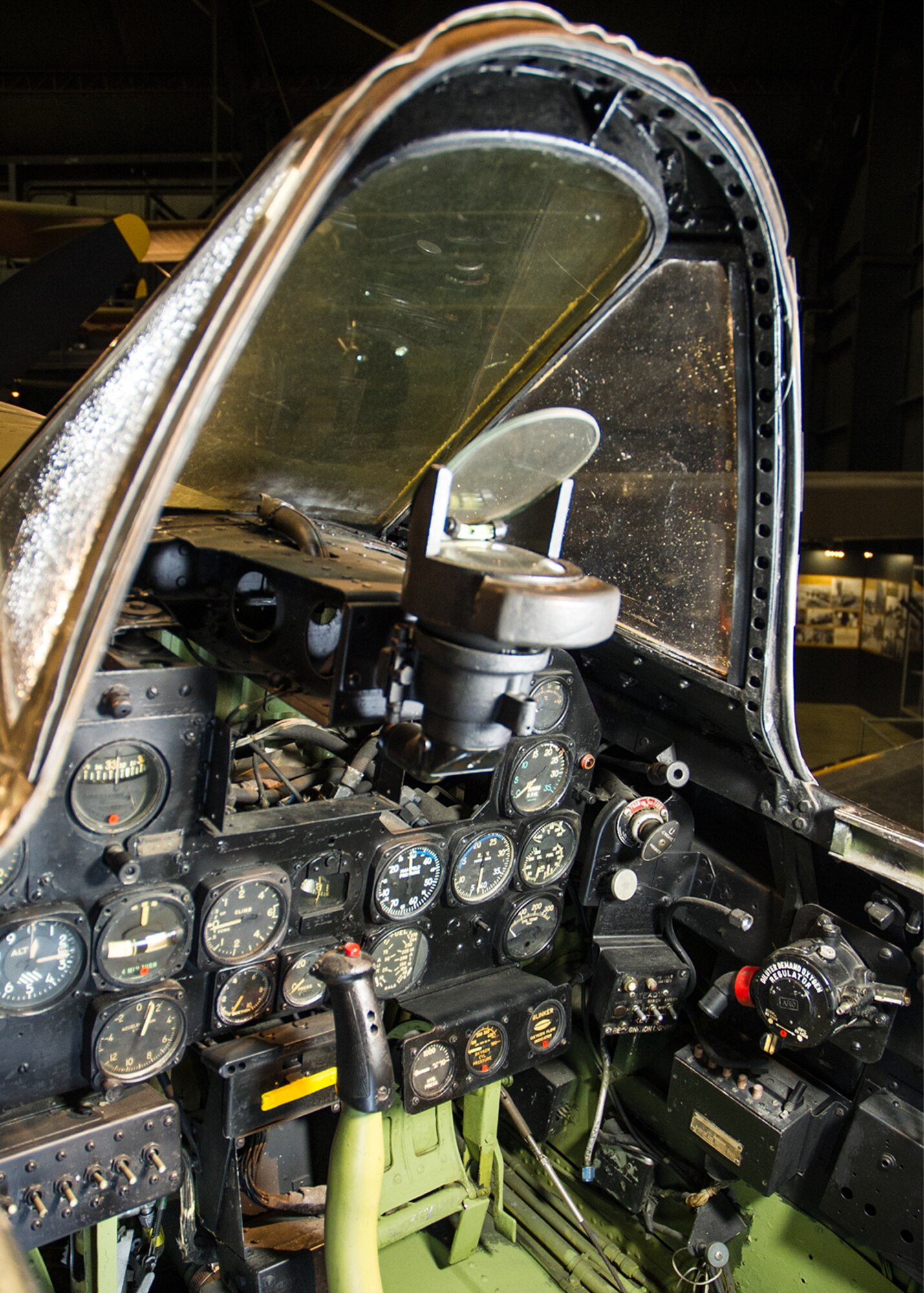 DAYTON, Ohio -- Republic P-47D cockpit in the WWII Gallery at the National Museum of the United States Air Force. (U.S. Air Force photo)