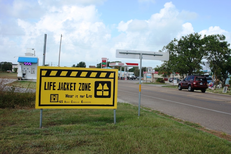 The U.S. Army Corps of Engineers Galveston District, together with Bay City High School Art Teacher Sharon Landgrebe and her students, coordinated a project to create signs to alert the public about the need to wear life jackets when they are in, on or around water. 