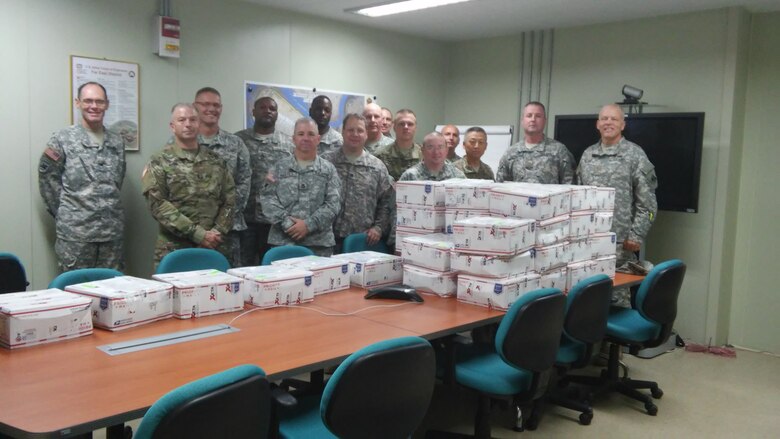U.S. Army Corps of Engineers Far East District Soldiers received care packages Aug. 4, 2015 from the Oklahoma Blue Star Mothers of America, Inc. Blue Star Mothers of America have over 6,000 members from over 200 Chapters throughout the nation. They are mothers, stepmothers, grandmothers, foster mothers and female legal guardians who have children serving in the military, guard or reserves, or children who are veterans.