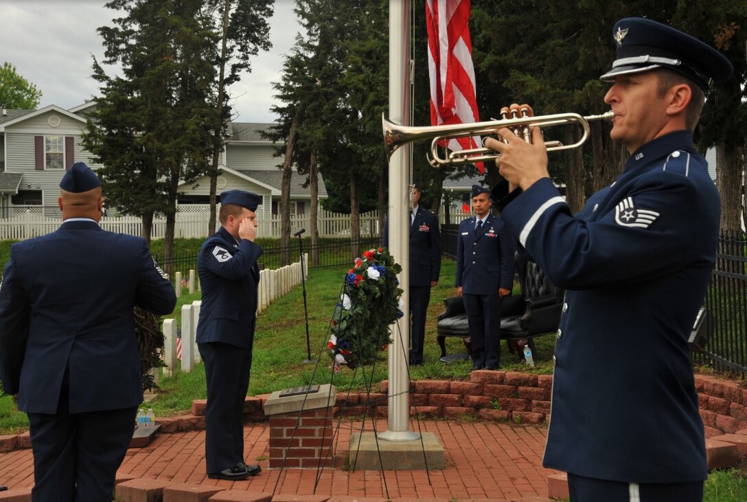 SSgt Carl Eitzen performing TAPS at the 2015 Memorial Day ceremony