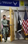 Staff Sgt. Guerddy Espinoza, First Term Airman Center NCO in charge, finishing his last week as NCOIC with an FTAC class, July 17, 2015, at Malmstrom Air Force Base, Mont. Espinoza exemplifies the Air Force core values and will be missed at FTAC. (U.S. Air Force photo/Airman 1st Class Magen M. Reeves)