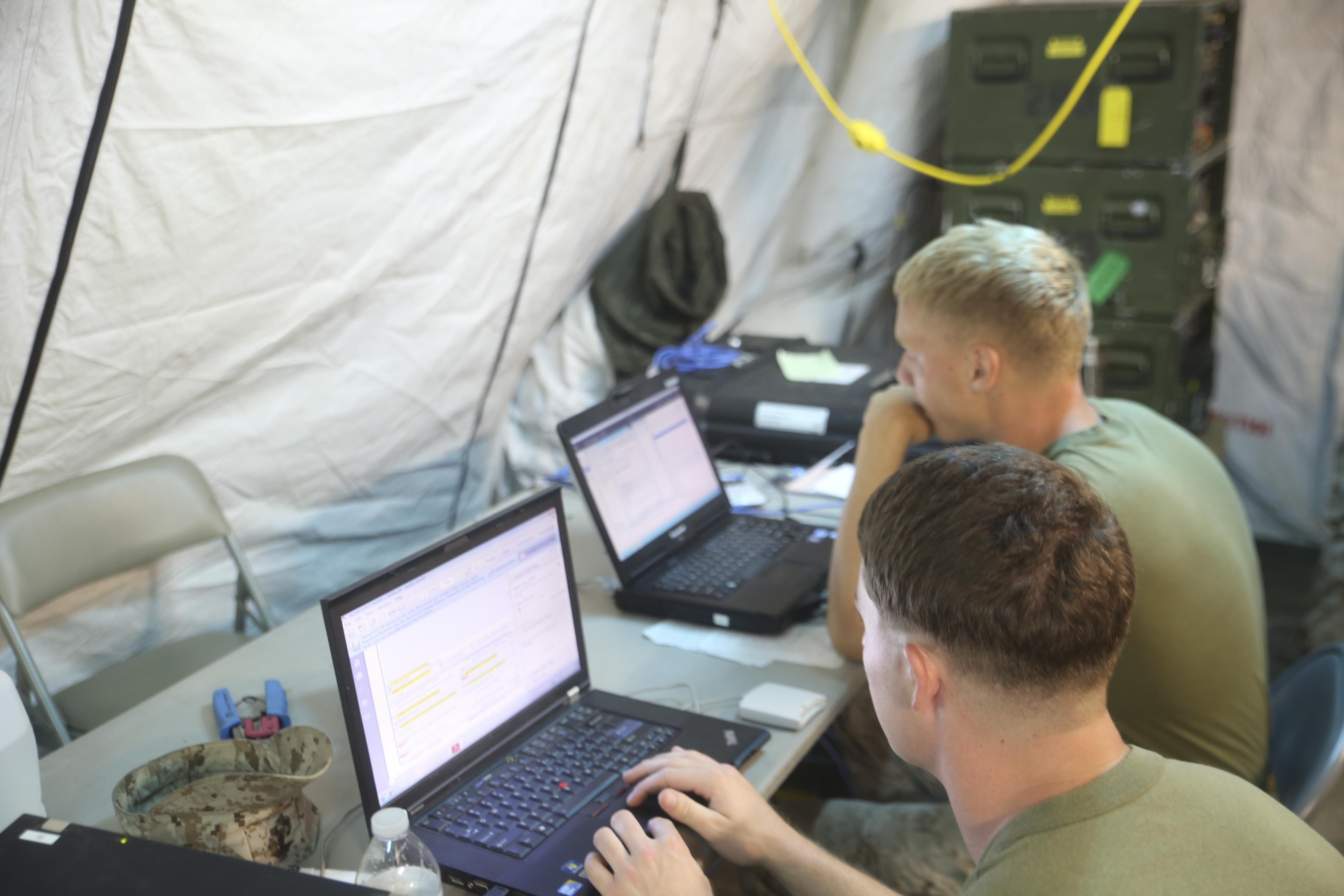 Communications Marines prepare for CPX > II Marine Expeditionary Force