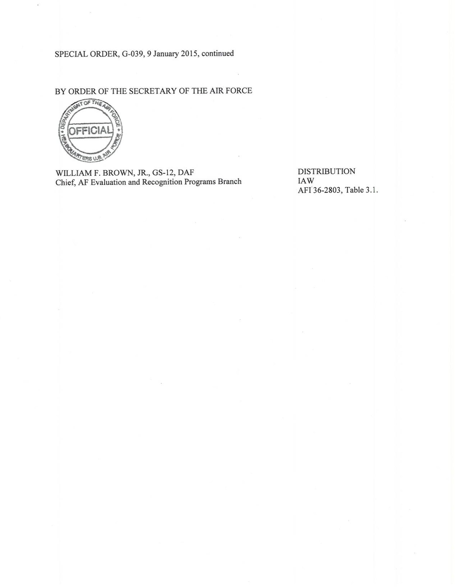 AMC units authorized to wear AF Organizational Excellence Award