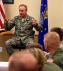 General Mark A. Welsh III, United States Air Force Chief of Staff, visited Malmstrom Air Force Base Aug. 3, 2015, to speak with junior and senior commanders regarding matters of morale and quality of life. During the visit, Welsh heard their opinions on recently implemented changes to the force and what they as local leaders believe is working. (U.S. Air Force photo/Airman 1st Class Collin Schmidt)