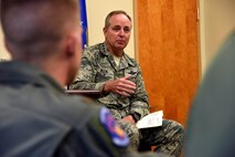 General Mark A. Welsh III, United States Air Force Chief of Staff, visited Malmstrom Air Force Base Aug. 3, 2015, to speak with junior and senior commanders regarding matters of morale and quality of life. During the visit, Welsh heard their opinions on recently implemented changes to the force and what they as local leaders believe is working. (U.S. Air Force photo/Airman 1st Class Collin Schmidt)