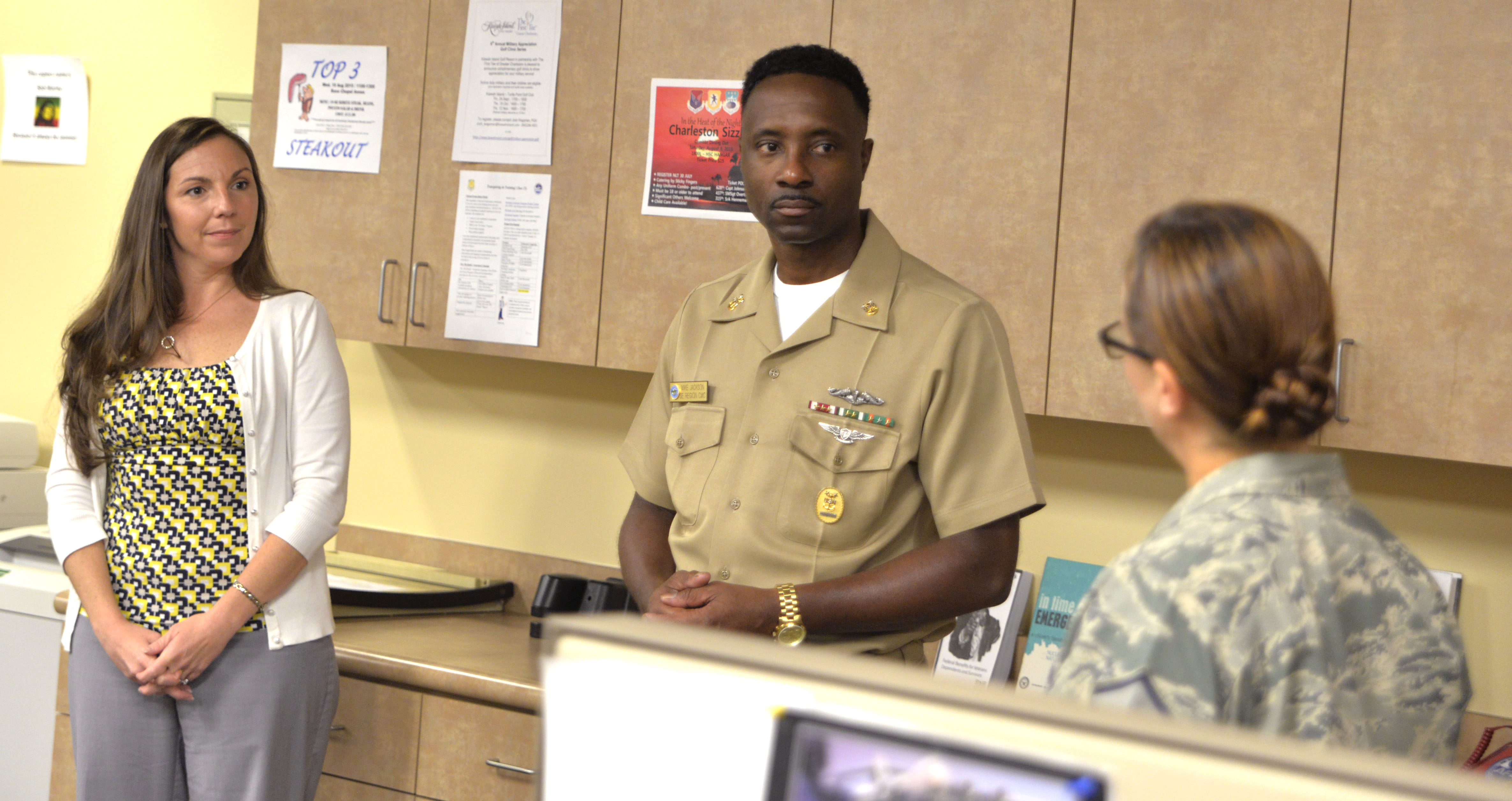 Commander Navy Region Southeast Command Master Chief visits JB Charleston EOC