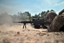 Staff Sgt. Carlos Butriago trains with a Barrett sniper rifle at the Suffolk County firing range in Westhampton Beach, N.Y., July 27, 2015. Butriago is a member of the 106th Security Forces Squadron. (U.S. Air National Guard photo/Staff Sgt. Christopher S. Muncy)