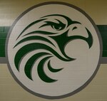 A falcon representing Derby North Middle School’s mascot, is outlined on a wall in Derby, Kan. The falcon was chosen because it is the U.S. Air Force Academy mascot, and it highlights the connection that Derby has with McConnell Air Force Base. (U.S. Air Force photo by Airman 1st Class Christopher Thornbury)