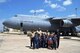 Boy Scout Troop 375 toured the C-5A Galaxy aircraft the 433rd Airlift Wing at Joint Base San Antonio-Lackland, Texas on Aug. 6, 2015. The 10 Scouts, who hail from St. Gregory the Great Catholic Church, were accompanied by their scout leaders, family members and the parish priest, Rev. Rudy T. Carrola Jr. (right). (U.S. Air Force photo/Tech. Sgt. Carlos J. Trevino)