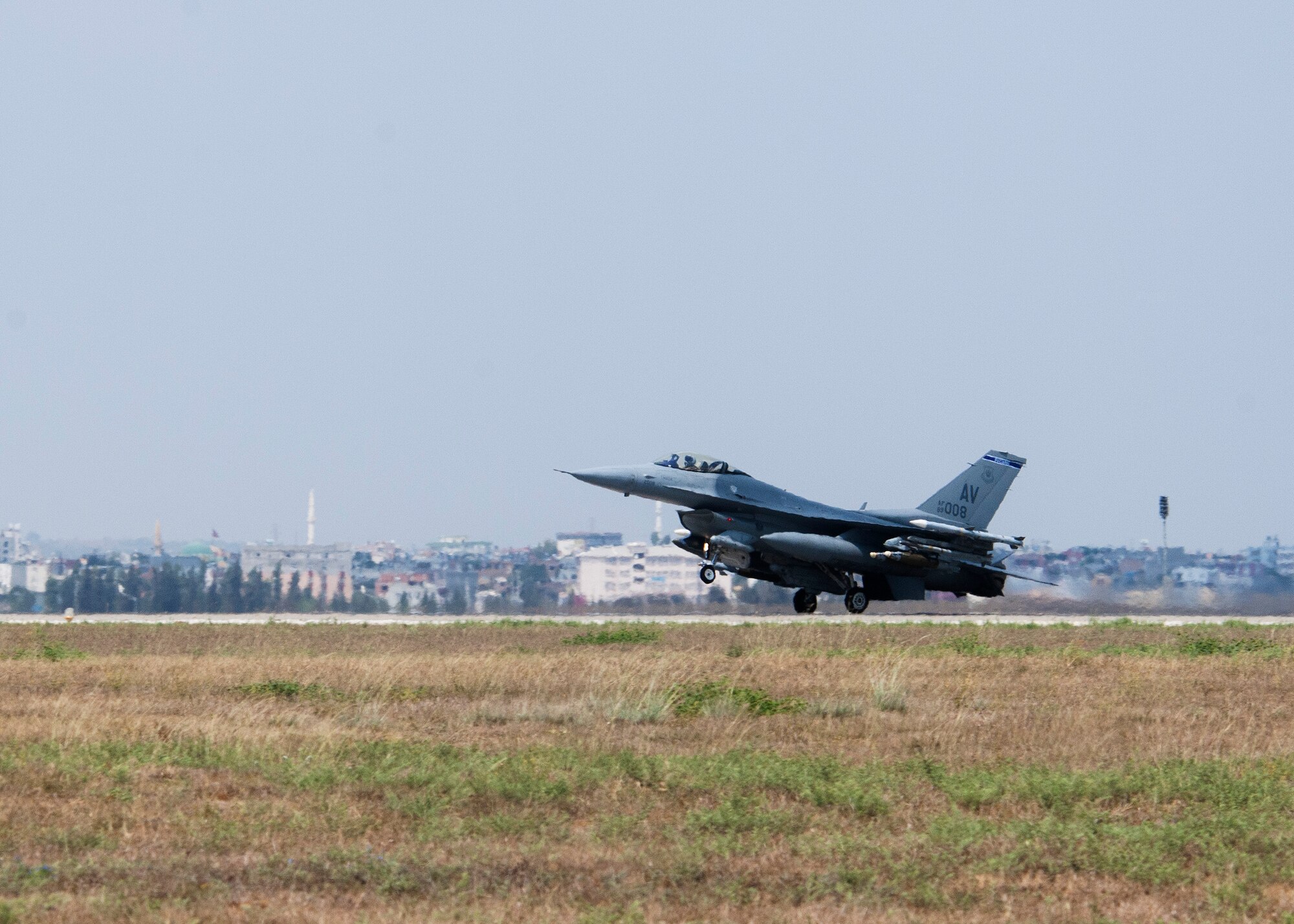 The U.S. Air Force deployed six F-16 Fighting Falcons from Aviano Air Base, Italy, support equipment and approximately 300 personnel to Incirlik Air Base, Turkey in support of Operation Inherent Resolve Aug. 9, 2015. This follows Turkey’s decision to host the deployment of U.S. aircraft conducting counter-ISIL operations. The U.S. and Turkey, as members of the 60-plus nation coalition, are committed to the fight against ISIL in pursuit of peace and stability in the region. (U.S. Air Force photo Senior Airman Krystal Ardrey/Released)