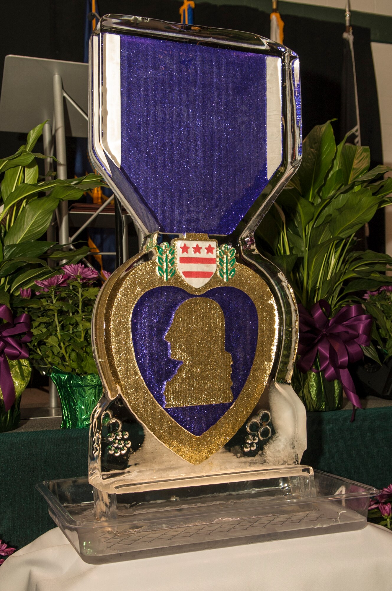 The Goldsboro/Wayne Purple Heart Foundation hosted its 4th Annual Purple Heart Banquet, Aug. 7, 2015, at the First Pentecostal Holiness Church in Goldsboro, North Carolina. The banquet honored 50 Purple Heart medal recipients around eastern North Carolina. (U.S. Air Force photo/Airman Shawna L. Keyes)