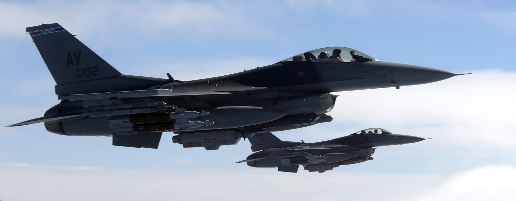 F-16 Fighting Falcons from Aviano Air Base, Italy, wait to receive fuel during an aerial refueling mission supported by two U.S. Air Force KC-135 Stratotankers from RAF Mildenhall, England, Aug. 9, 2015. The F-16s deployed to Incirlik AB, Turkey in support of Operation Inherent Resolve. This deployment coincides with Turkey's decision to host U.S. aircraft to conduct counter-ISIL operations. (U.S. Air Force photo by Tech. Sgt. Krystie Martinez/Released)