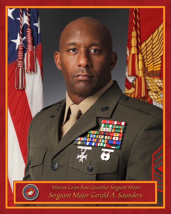 Sergeant Major Saunders assumed the task of Sergeant Major of Marine Corps Base Quantico in July of 2015.