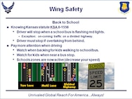 The 22nd Air Refueling Wing Safety Office would like to increase drivers awareness of students entering and exiting school buses. By increasing awareness, the safety office hopes to educate drivers on existing the law will help ensure the safety of students. (Courtesy graphic)