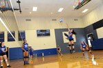 Brianna Gomez, Lady Ro-Hawk volleyball team member, hits the ball during practice Aug. 5 at Randolph High School gym. The team started their season Wednesday.With eight players returning, the Randolph High School Lady Ro-Hawks volleyball team is aiming for higher expectations in 2015, including making a run at the District 26-3A title.
