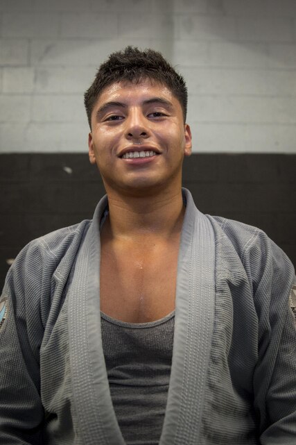 Chiquito spends his free time practicing martial arts, drawing and listening to music. He manages to train in Jiu-jitsu at Yucca Valley Jiu-jitsu Gym almost every day and still finds time to improve upon his other hobbies. (Official Marine Corps photo by Pfc. Levi Schultz/Released)