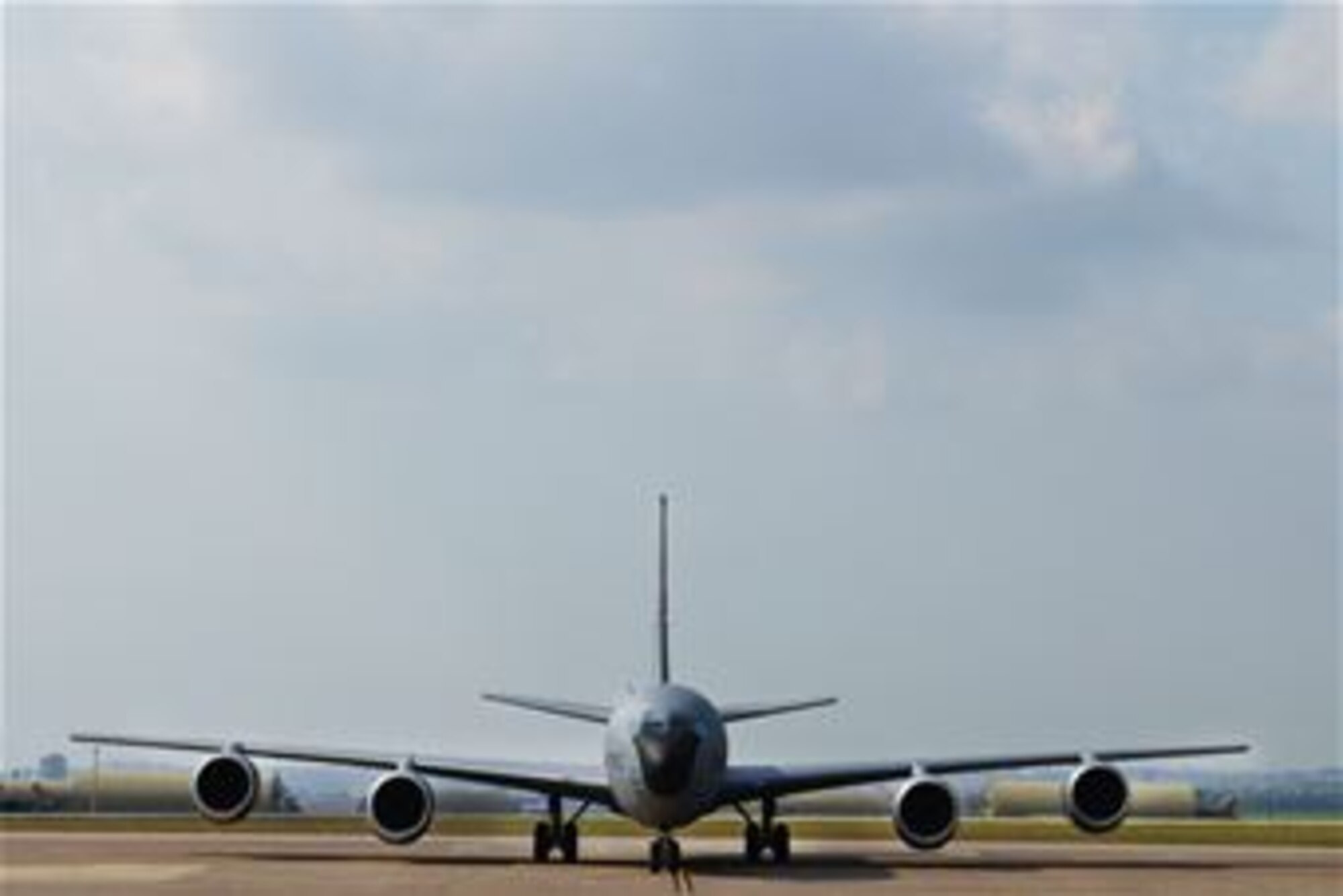 A KC-135 Stratotanker sits on the taxiway Aug. 10, 2015, at Incirlik Air Base, Turkey. The U.S. Air Force deployed multiple aircrafts, support equipment and approximately 300 personnel to Incirlik AB in support of Operation Inherent Resolve. (U.S. Air Force photo by  Senior Airman Krystal Ardrey/Released)