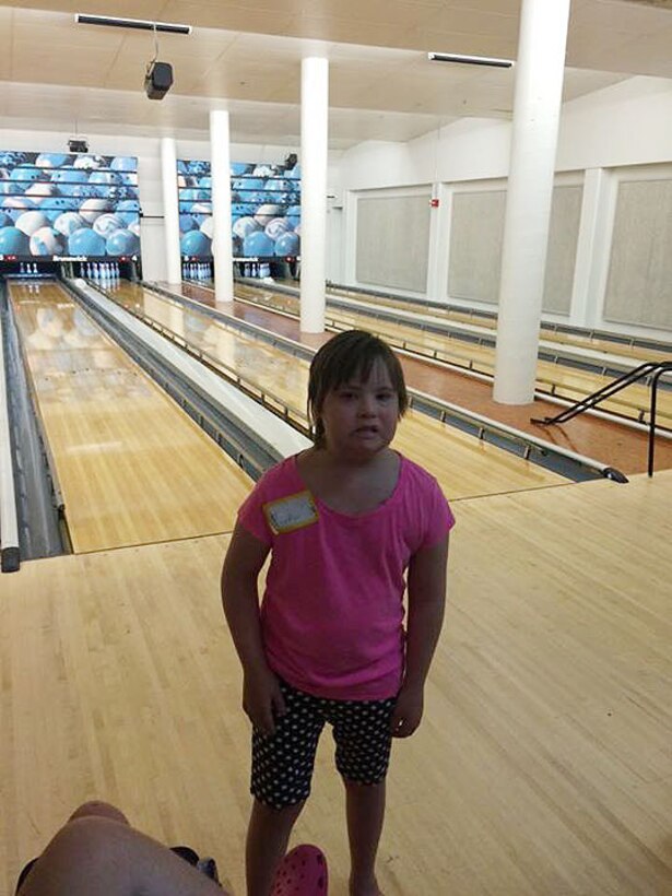 Marine Corps Community Services’ Exceptional Family Member Program staff at Marine Corps Logistics Base Albany partners with the Challenger League during its weeklong youth summer day camp, recently. Jennifer Sapp, director/founder, Challenger League, Albany, Ga., and her group of children and volunteers spent the day bowling at Pin City Bowling Center, here, during their “bowling day” activity. The event was one of five scheduled for special needs children participating in the camp.