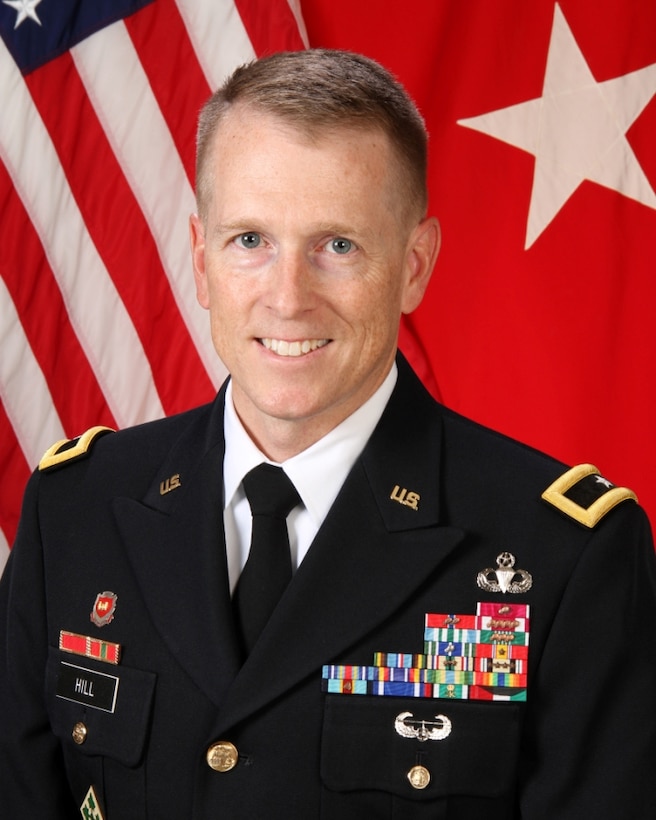 Brig. Gen. David C. Hill is the Commander and Division Engineer of the Southwestern Division, U.S. Army Corps of Engineers. The Division, which is headquartered in Dallas, is one of nine Corps of Engineers regional commands. With four District Offices in Little Rock, Ark., Tulsa, Okla., and Galveston and Fort Worth, Texas, it encompasses all or part of seven states, and covers some 2.3 million acres of public land and water with an annual program totaling nearly $2.6 billion. As the SWD Commander and Division Engineer, Hill oversees hundreds of water resources development and military design and construction projects that bring value to our communities, our nation and our warfighters.

Prior to taking command of SWD, Hill served as director of the Office of the Chief of Engineers in the Pentagon, Washington, D.C. 
