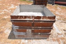 A concrete block sets at the Laughlin Southwinds Marina Aug. 6, 2015. The marina with the assistance of the National Park Services is currently molding the concrete to help anchor, extend and mend the dock. (U.S. Air Force photo by 2nd Lt Jhanelle Haag)(Released)