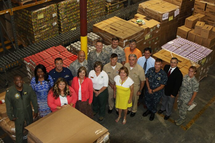 Pictured are members of the Federal Executive Association, including Joint Base Charleston leadership, during their August 6, 2015 meeting at the Lowcountry Food Bank in Charleston, S.C. The FEA supports the Lowcountry Food Bank through the Feds Feed Families program which is currently underway. (Photo by Sara Corbett)