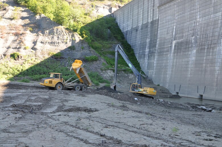 This year $300,000 will be used to remove approximately 3,200 cubic yards of floatable material, to include trees, tires, and other material that has floated down the Genesee River, and approximately 9,000 cubic yards of sediment from behind the dam.  