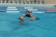 Michael Ketterer, 56th Force Support Squadron lead lifeguard, practices a rescue
technique Aug. 4 at Silver Wings Pool at Luke Air Force Base. Lifeguards for the
base pool are trained in CPR, first aid and rescue techniques.