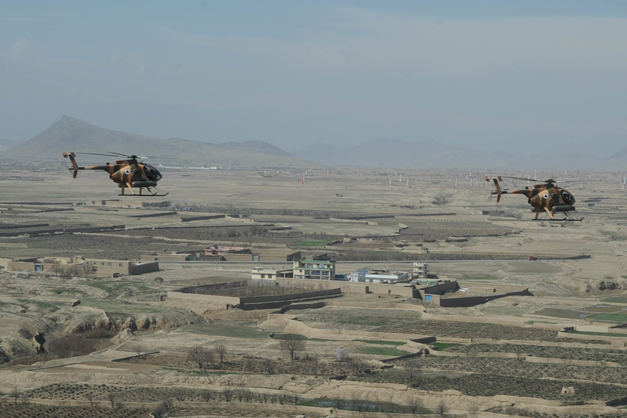 The MD-530 Warrior, or “Jengi” in Dari, is the newest in the Afghan Air Force’s arsenal, providing air power to support the ANDSF. The “Jengi” is designed for high altitude and hot weather operations. (U.S. Air Force photo by Capt. Jeffre Nagan)