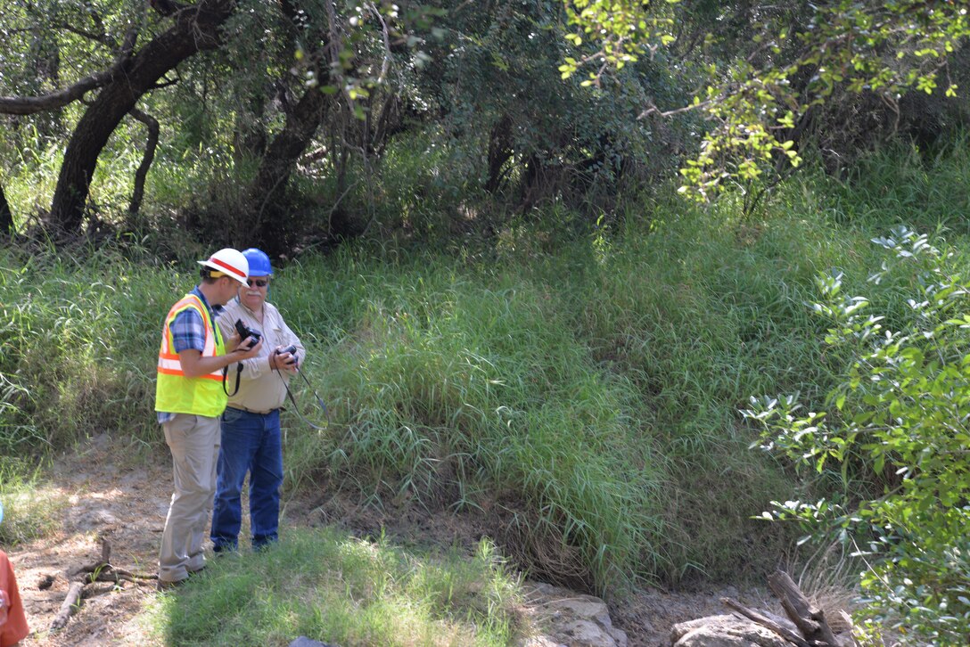 Corps employees conduct a site visit of the Eagle Pass mine prior to a recent public hearing concerning the draft Regional Environmental Impact Statement on surface coal mining in Texas.