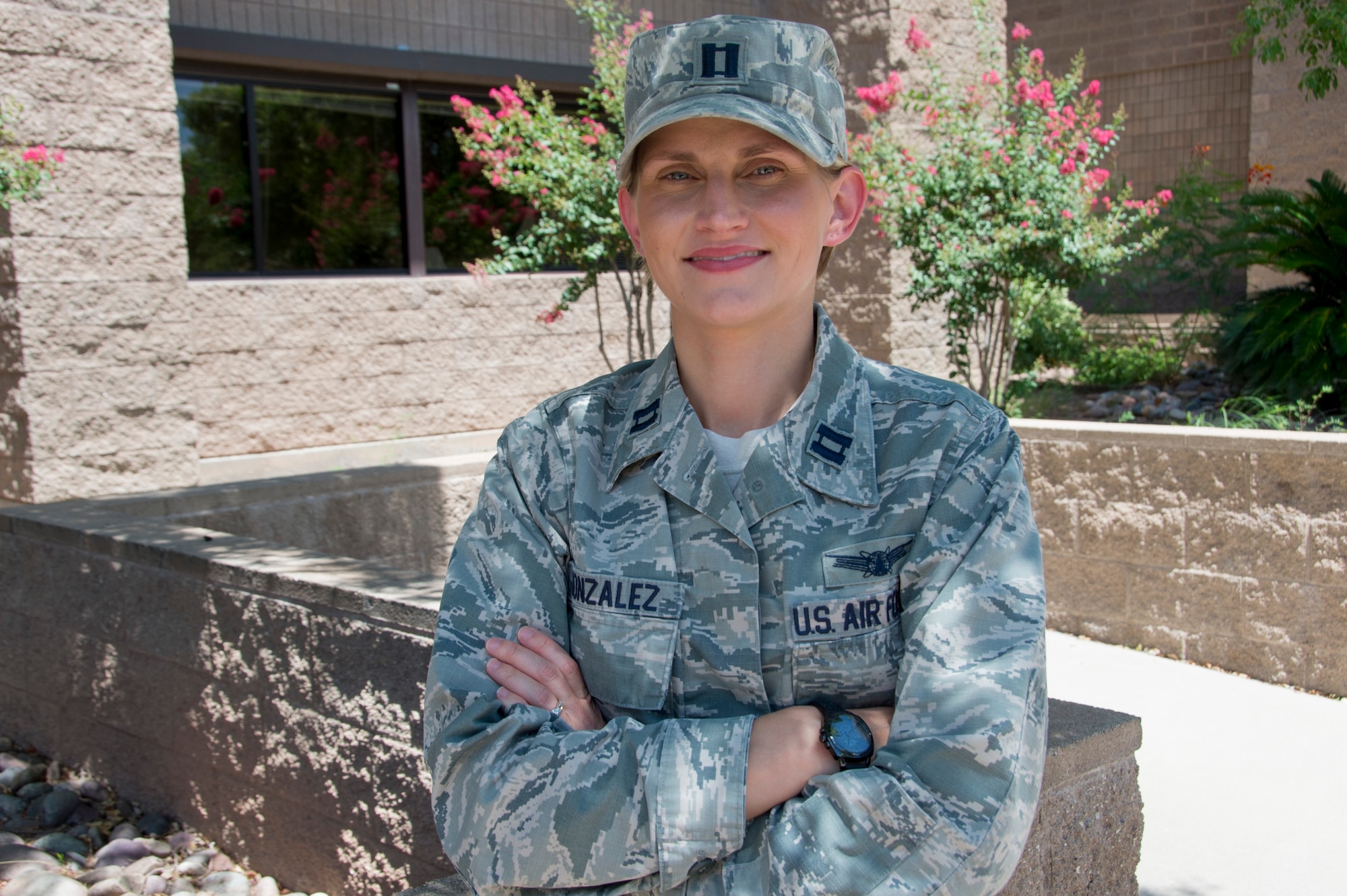 Capt. Sabrina Gonzalez, 12th Air Force (Air Forces Southern) Operations, plans and assessments, executive officer executive officer, has been selected as the Warfighter of the Week at Davis-Monthan AFB, Ariz., Aug. 10, 2015. War Fighter of the Week is an opportunity for the Airmen who represent 12th Air Force (Air Forces Southern) to share their own story. The Warfighter of the Week initiative aligns with the 12th Air Force (Air Forces Southern) commander’s priority of creating a work environment where someone knows you both professionally and personally. (U.S. Air Force photo by Staff Sgt. Adam Grant/Released)