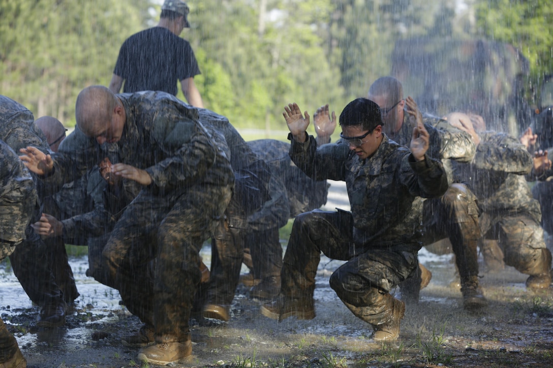 In this file photo, soldiers test their physical stamina during the Ranger Course on Fort Benning, Ga., April 21, 2015. Soldiers attend the course to learn additional leadership, and technical and tactical skills in a physically and mentally demanding, combat simulated environment. U.S. Army photo by Sgt. Paul Sale