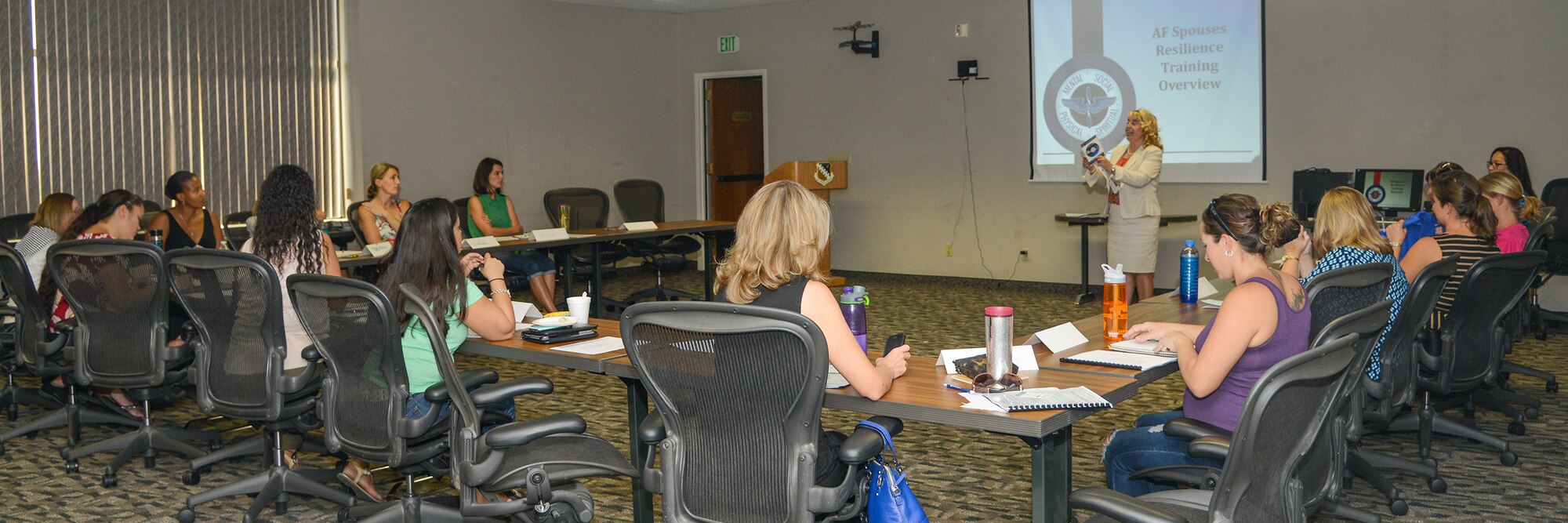 The Airman and Family Readiness Center hosted an annual Key Spouse Program Orientation Aug. 18 for newly appointed and returning Key Spouses. (U.S. Air Force photo by Rebecca Amber)

