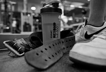 Senior Airman Paul Dell, 319th Logistics Readiness Squadron vehicle operator, gathers his gym gear after a workout at the fitness center on Grand Forks Air Force Base, North Dakota, on Aug. 12, 2015. The goal of the Comprehensive Airman Fitness program is to help Airmen, Air Force civilians and family members become more resilient when dealing with the challenges of military life. (U.S. Air Force photo by Senior Airman Xavier Navarro/released)