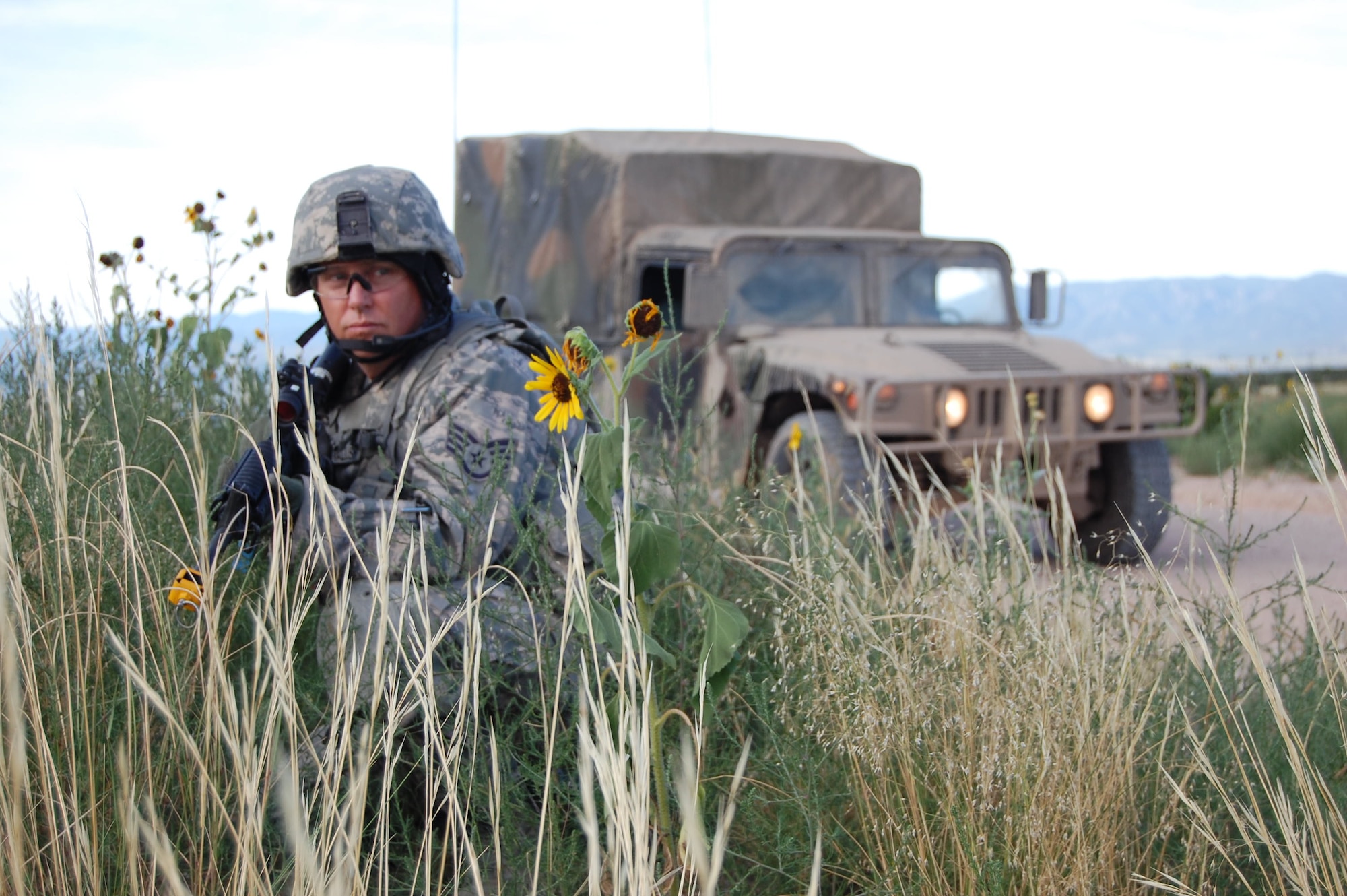 Members of the140th Explosive Ordnance Disposal Flight and the140th Security Forces Squadron, 140th Wing, Colorado Air National Guard, executed a multi-stage mission scenario, while simultaneously being evaluated by the Inspector General team to identify weaknesses and improve tactics August 6 at Airburst Range, Fort Carson, Colo. (US Air National Guard photo by Capt. Kinder Blacke)